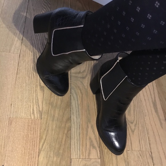 •From PARIS• MELLOW YELLOW Boot Black 8,5 cm Heel - Picture 7 of 8